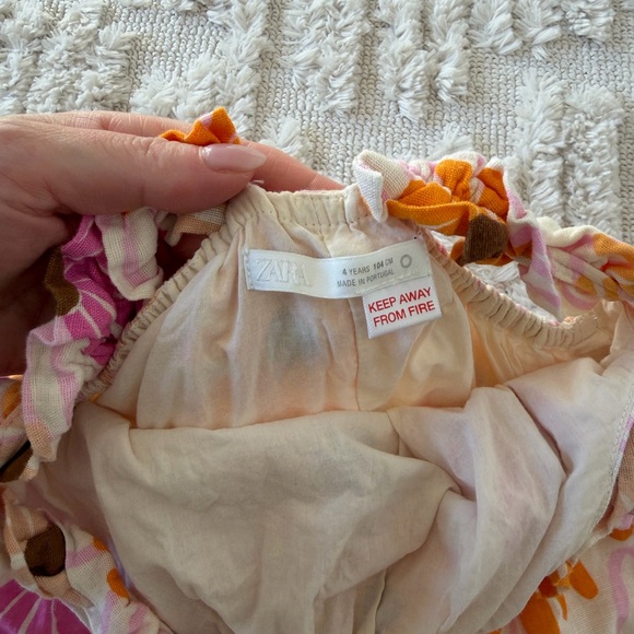 Zara Pink and Orange Floral Dress - Picture 2 of 2